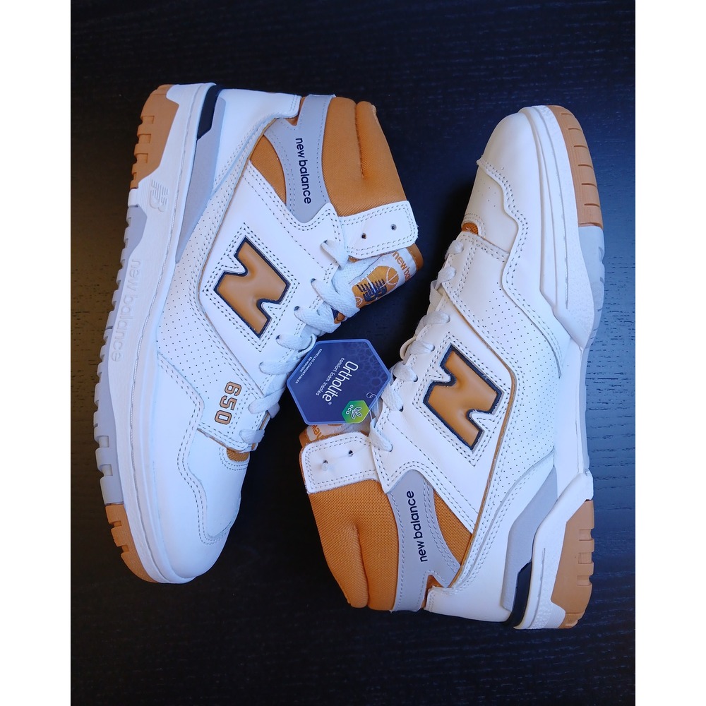 New Balance 650 Mens White Honeycomb Orange Navy High Top Sneakers BB650RCL